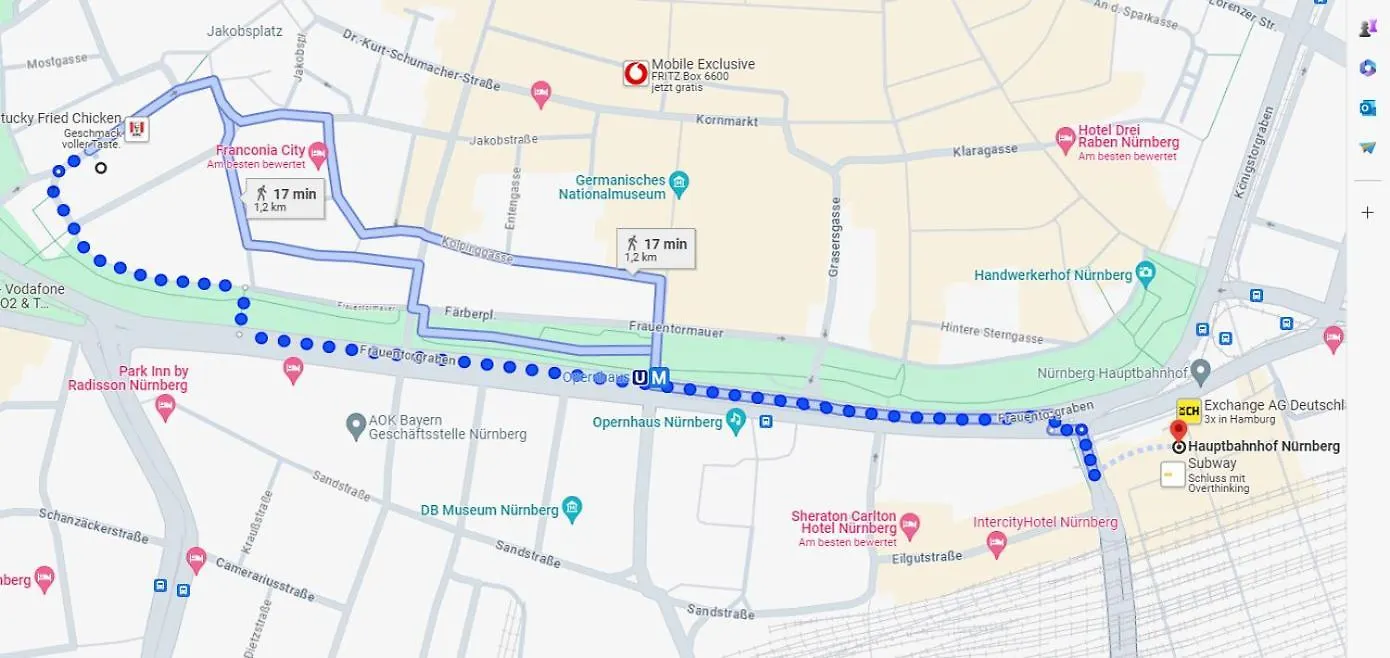Altstadt - Exklusive 3-Zi-Wohnung Mit 90 Qm Und Grossem Balkon Nuremberg 0*,